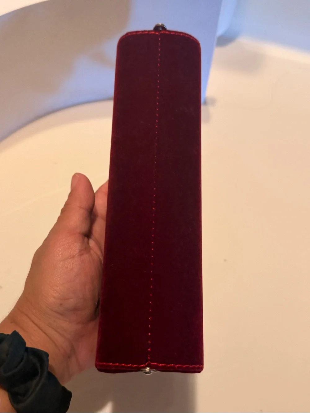 Velvet Evening Clutch Wristlet in Deep Burgundy